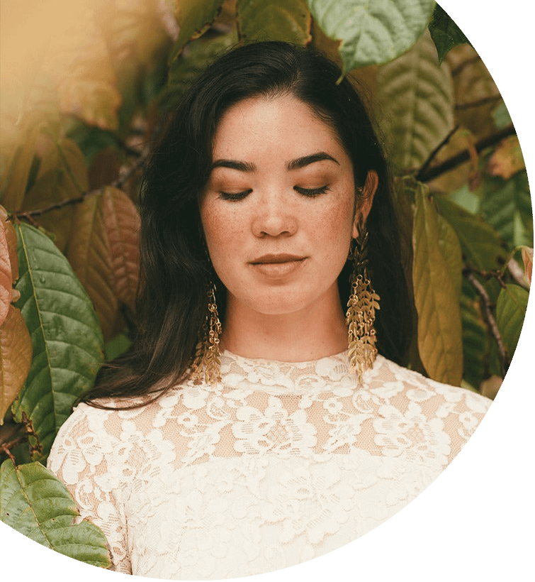 Bride Wearing Gold Earrings